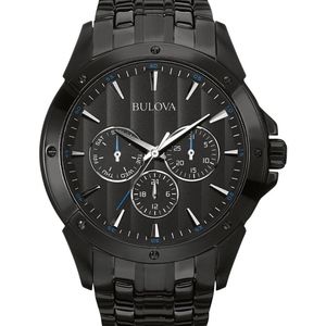 Black Bulova Mens Stainless Steel Watch - 98C121